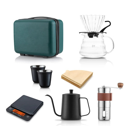 V60 Coffee Maker Coffee Set 8 Pcs Drip Coffee Maker Kit Suitcase