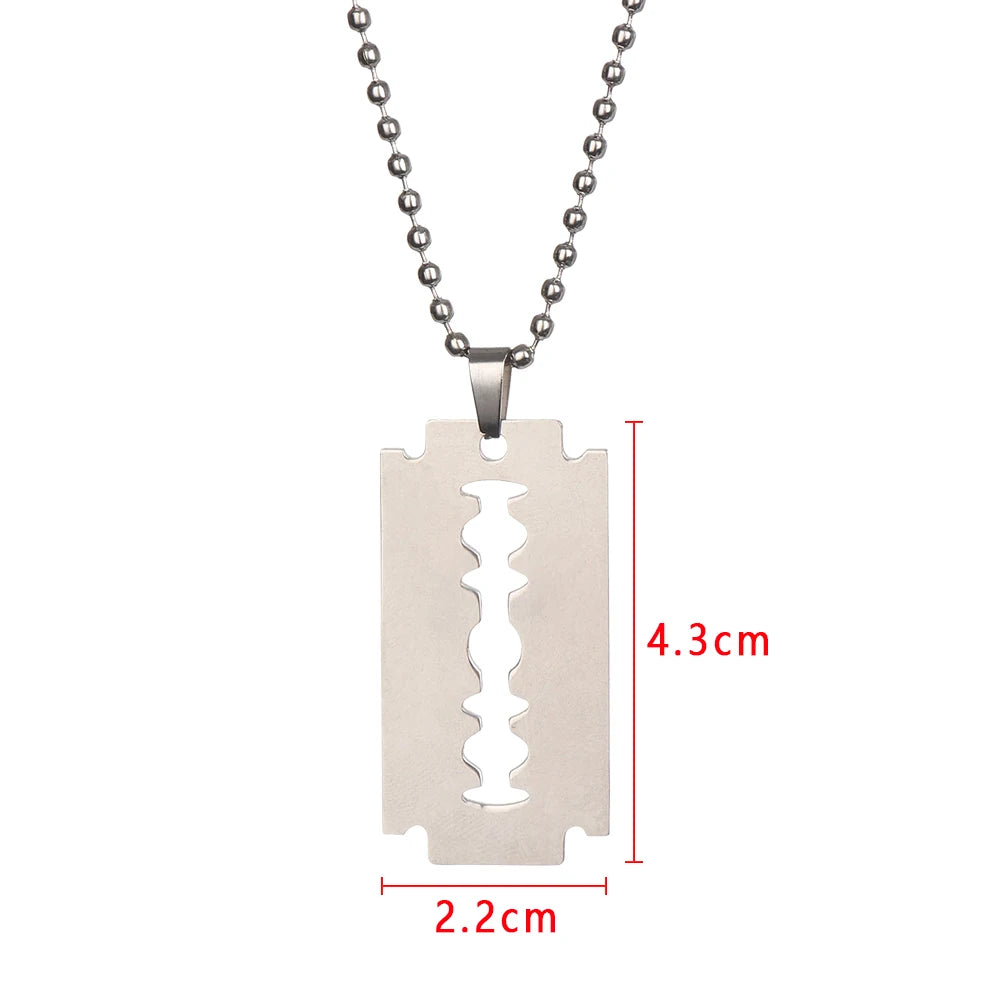 Stainless Steel Razor Blades Pendant - Nix Store