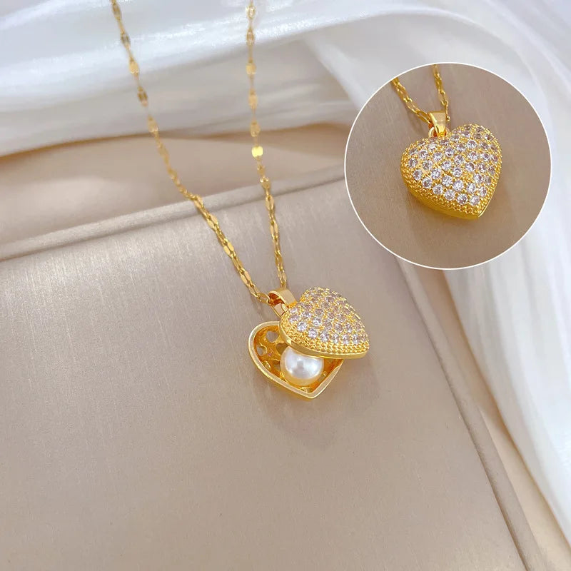 High Quality Gold Heart Shape Necklace - Nix Store