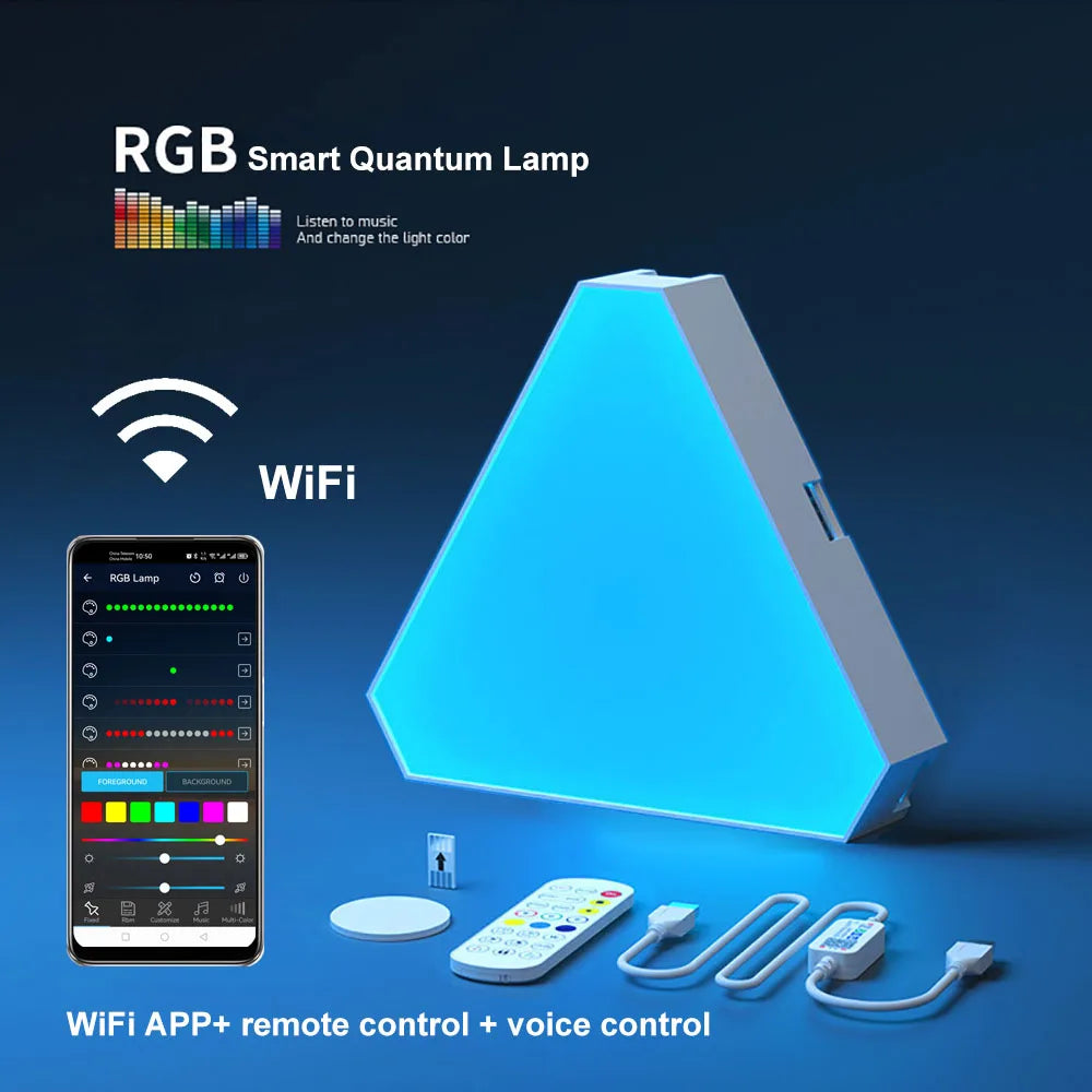 مصباح حائط LED مثلثي كوانتوم RGB عدة قطع بأي شكل تريده يمكنك وضعها