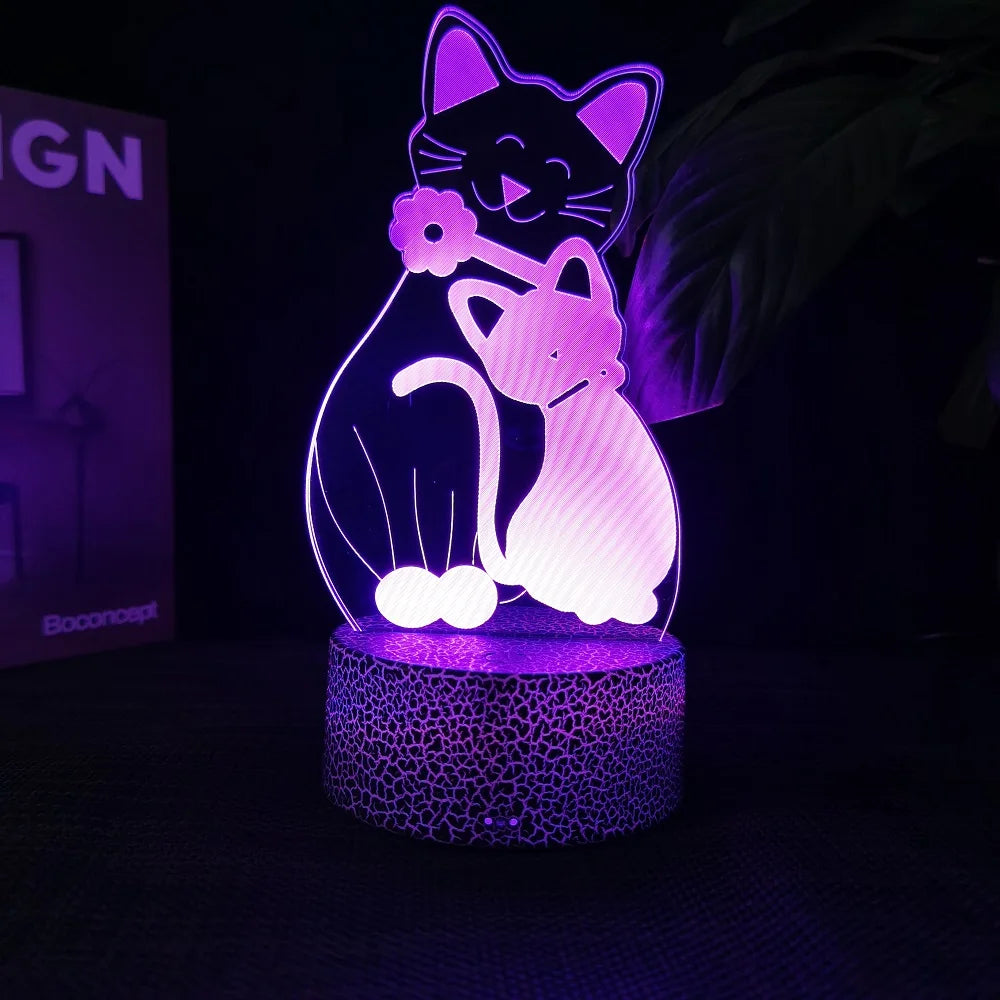 3D Illusion Night Light Table Lamp 16 Colors Auto Gradient USB Powered LED Light with Touch Switch