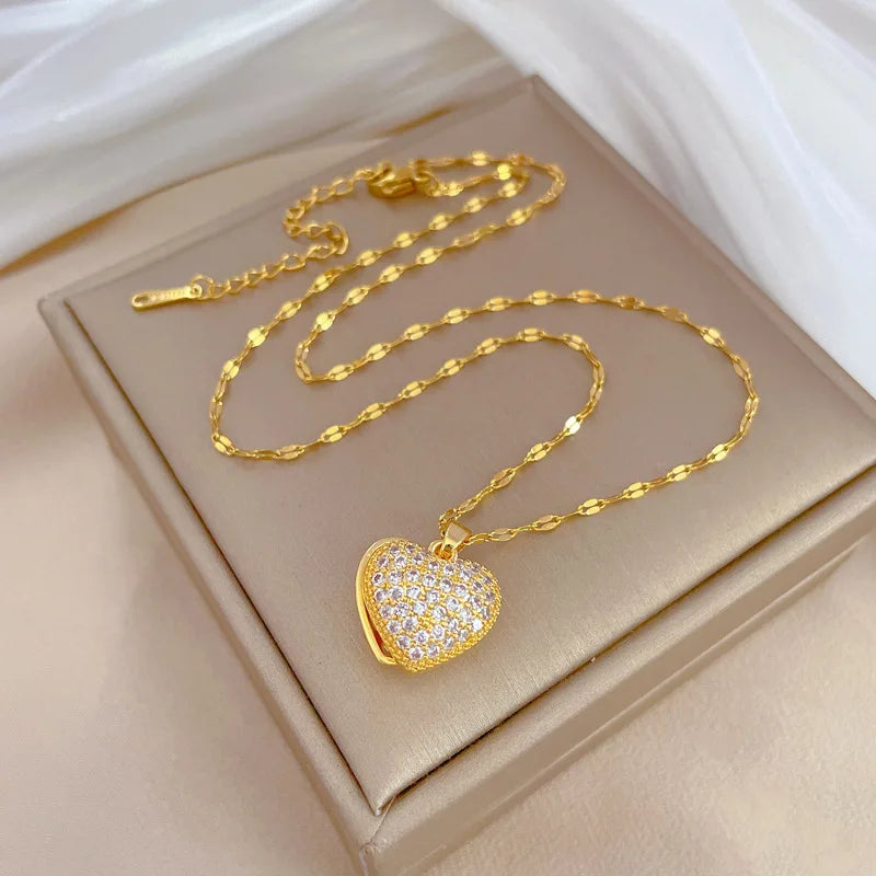 High Quality Gold Heart Shape Necklace - Nix Store