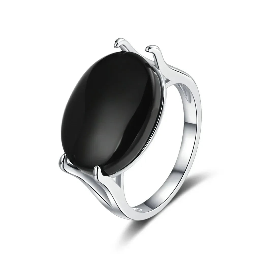 Silver and agate ring for men - Nix Store