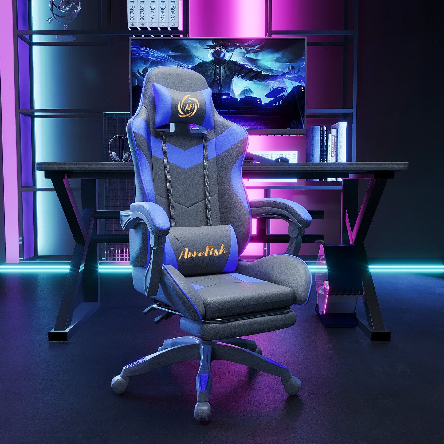 Gaming Chair Office Computer Ergonomic Chair Reclining Adjustable High Back with Headrest with Massage Technology