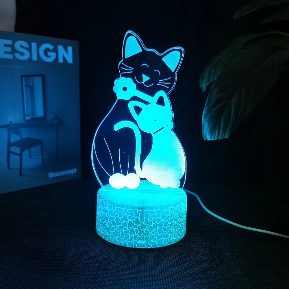 3D Illusion Night Light Table Lamp 16 Colors Auto Gradient USB Powered LED Light with Touch Switch