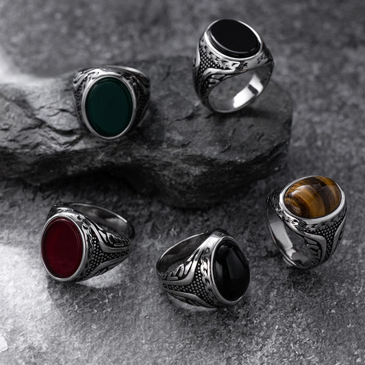 Vintage-Inspired Men's Stain Steel Ring  for men Multicolor, Fashionable origin design - Nix Store