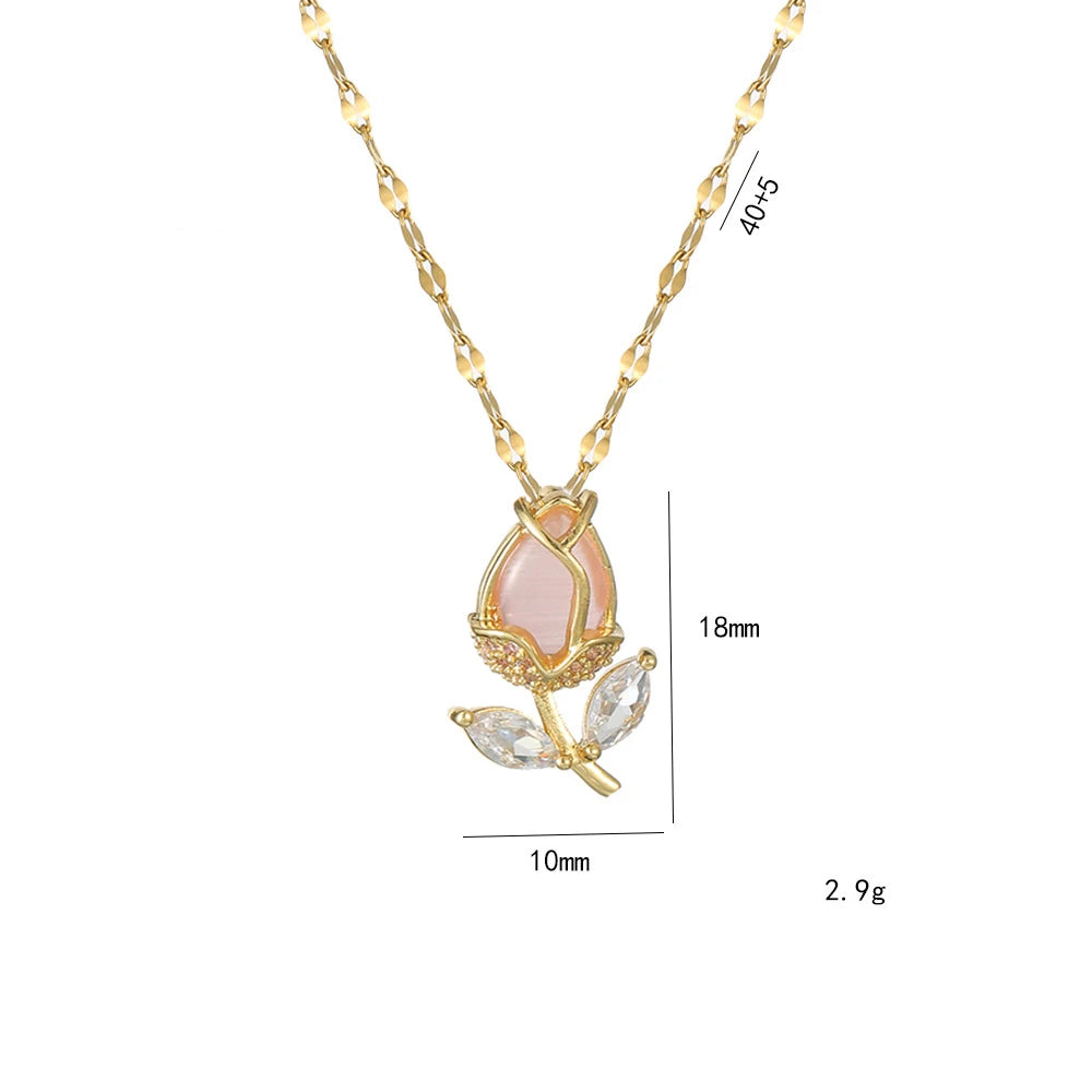 Elegant and high quality tulip flower necklace - Nix Store