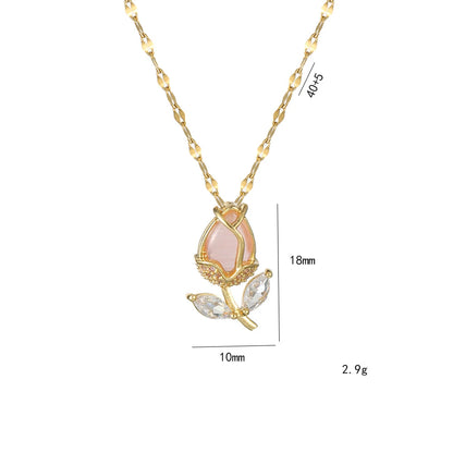 Elegant and high quality tulip flower necklace - Nix Store