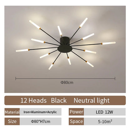 Room Light Led Ceiling Lamp Lighting Acrylic Nordic Creative Fireworks Bedroom Fixture Home Decor Kids Room - Nix Store