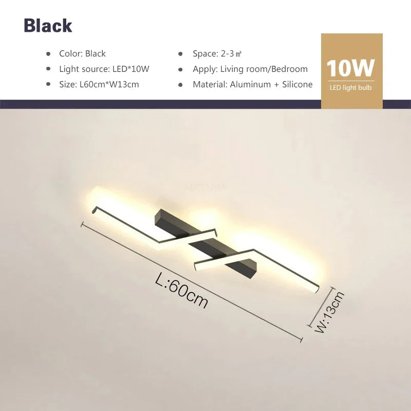 Modern LED Line Ceiling Lamp modern Master  Gold Black Ceiling Lights Illumination - Nix Store