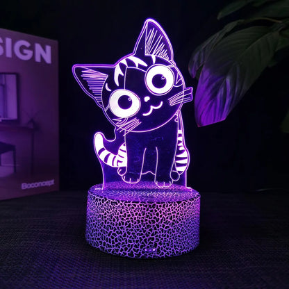 3D Illusion Night Light Table Lamp 16 Colors Auto Gradient USB Powered LED Light with Touch Switch