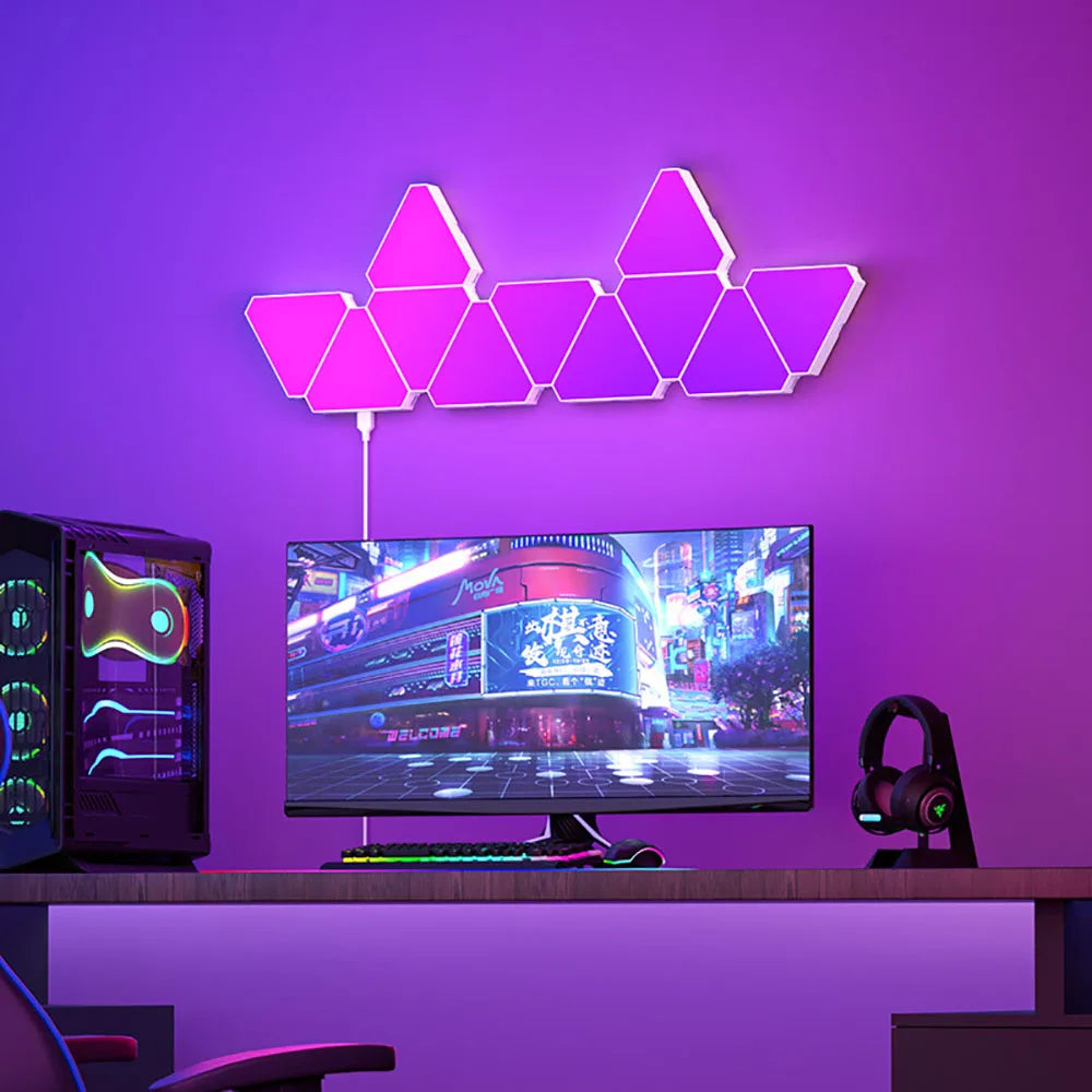 مصباح حائط LED مثلثي كوانتوم RGB عدة قطع بأي شكل تريده يمكنك وضعها