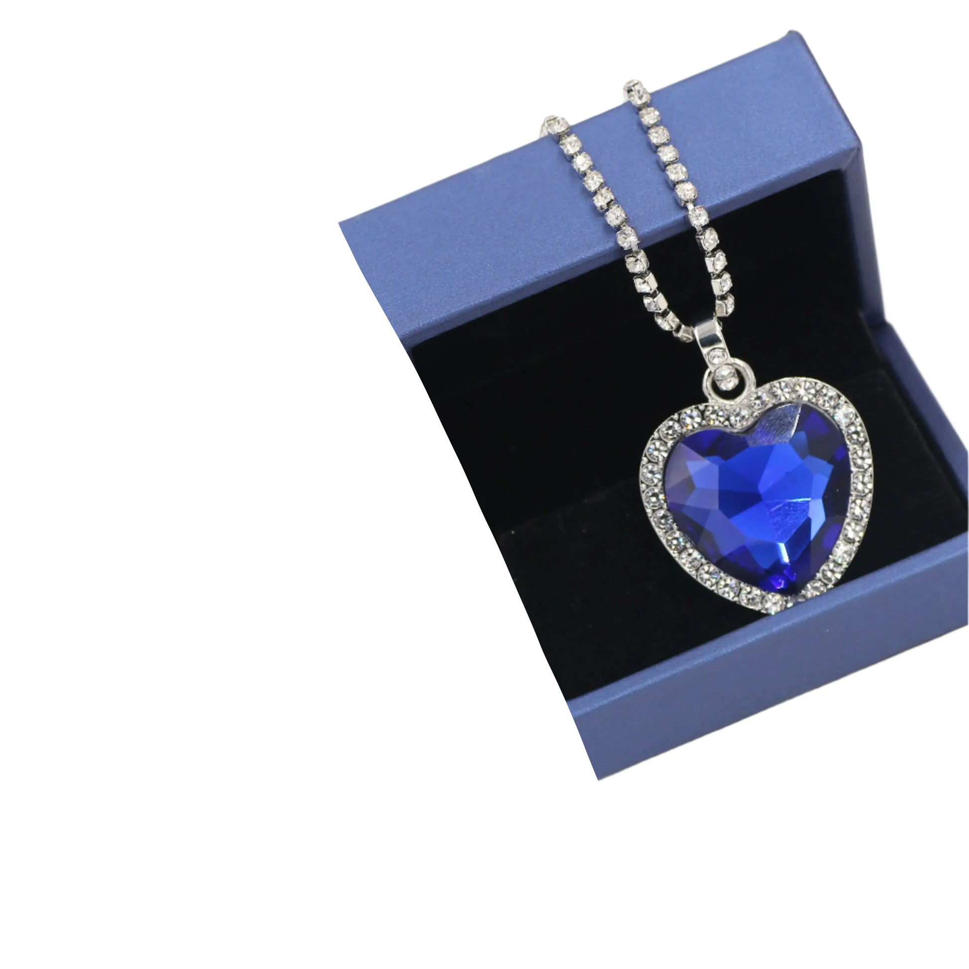 Titanic Heart of Ocean Blue Heart Love Forever Pendant Necklace + Velvet Bag - Nix Store