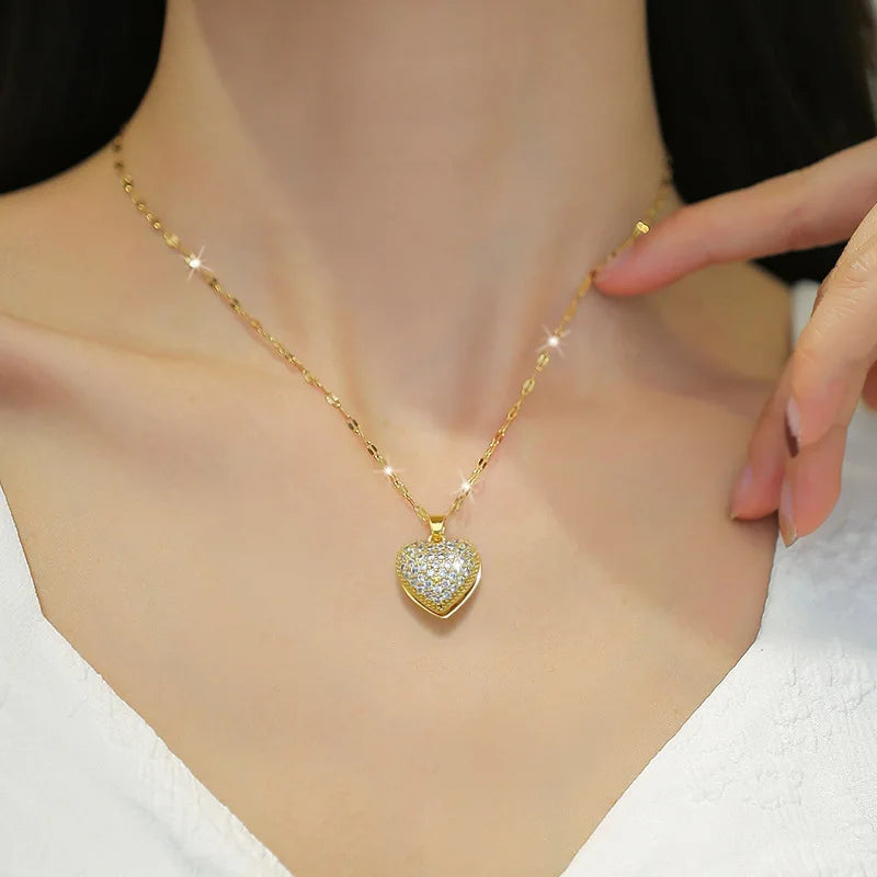 High Quality Gold Heart Shape Necklace - Nix Store