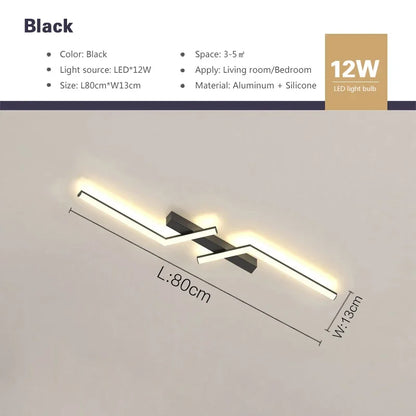 Modern LED Line Ceiling Lamp modern Master  Gold Black Ceiling Lights Illumination - Nix Store