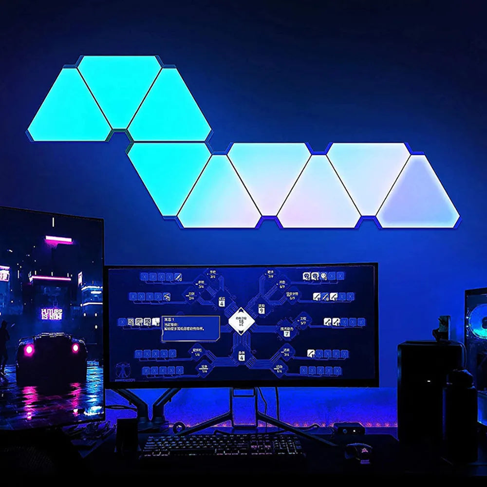 مصباح حائط LED مثلثي كوانتوم RGB عدة قطع بأي شكل تريده يمكنك وضعها