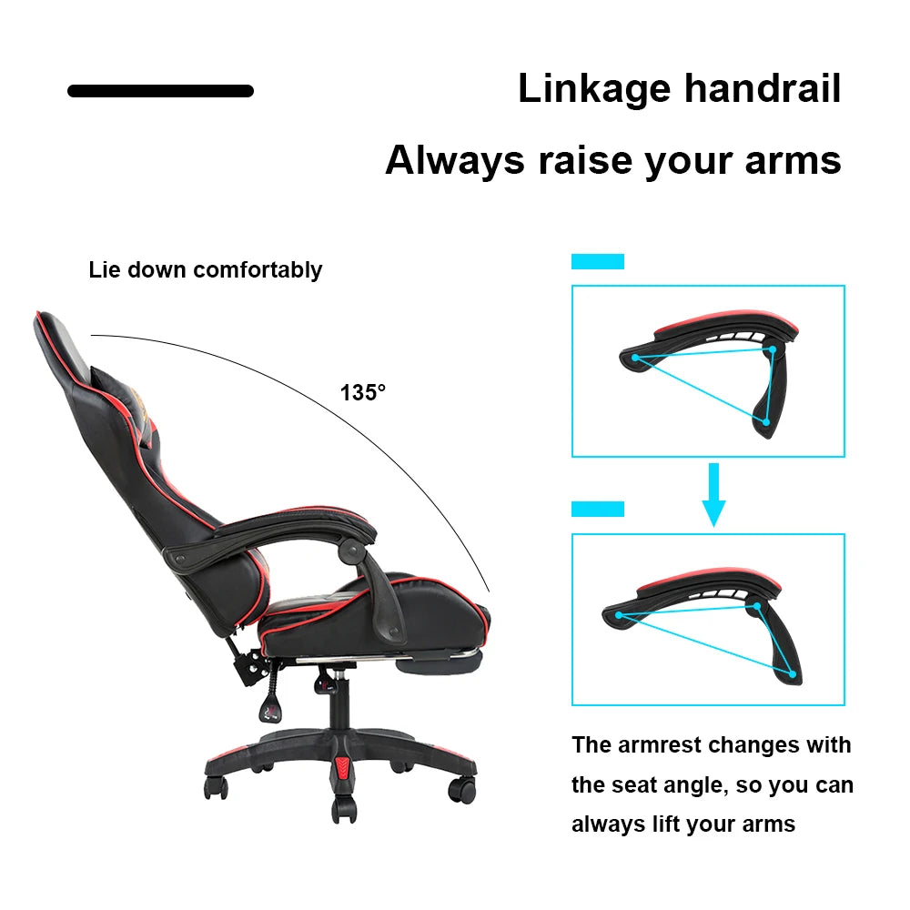 Gaming Chair Office Computer Ergonomic Chair Reclining Adjustable High Back with Headrest with Massage Technology