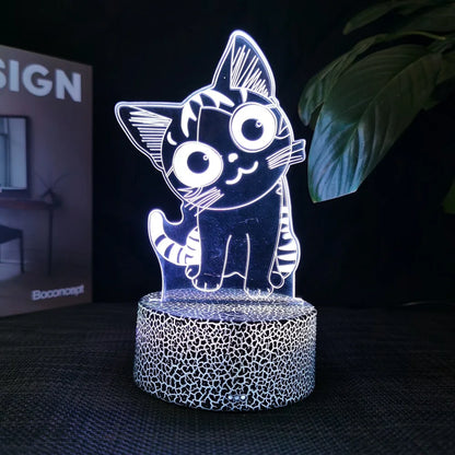 3D Illusion Night Light Table Lamp 16 Colors Auto Gradient USB Powered LED Light with Touch Switch