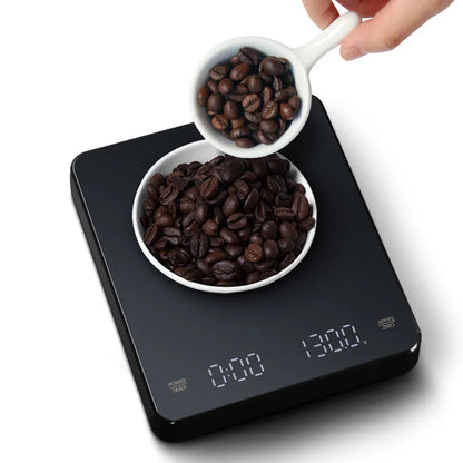 Digital Coffee Scale with Timer LED Screen Espresso USB 3kg Max.Weighing 0.1g High Precision Measures in Oz/ml/g