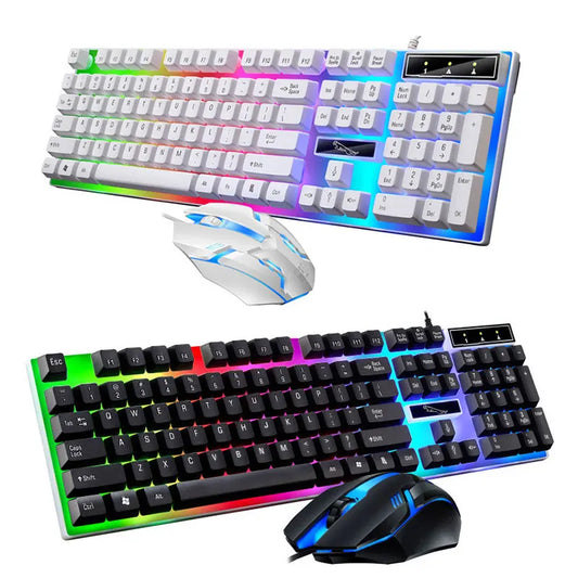 Gamer Keyboard And Mouse Combo Set RGB Wired Gaming Keyboard Mouse Set for Notebook Laptop Desktop PC Tablet