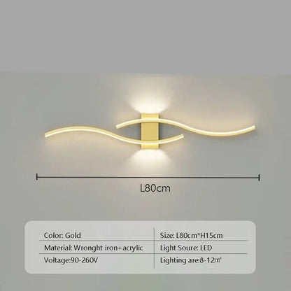 Modern LED Strip Wall Lamp Double Curve Remote Control - Nix Store