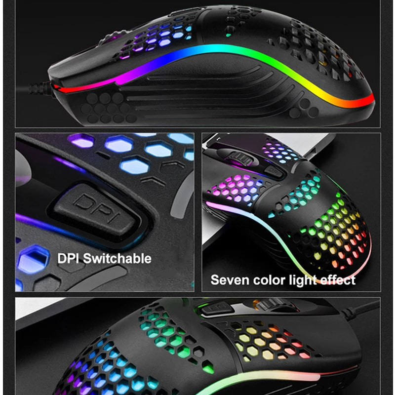 Lightweight RGB Gaming Mouse for Browsing and Gaming - Nix Store