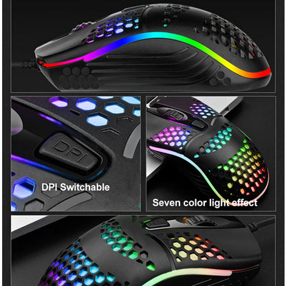 Lightweight RGB Gaming Mouse for Browsing and Gaming - Nix Store