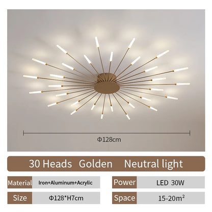 Room Light Led Ceiling Lamp Lighting Acrylic Nordic Creative Fireworks Bedroom Fixture Home Decor Kids Room - Nix Store