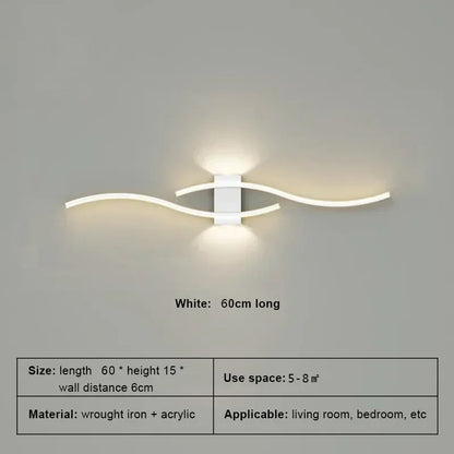 Modern LED Strip Wall Lamp Double Curve Remote Control - Nix Store