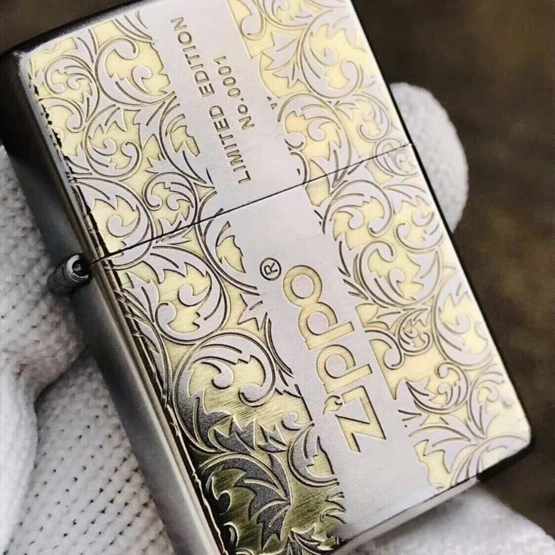 Zippo lighter Limited Edition Vintage Golden Floral Pattern Flower Art - Nix Store