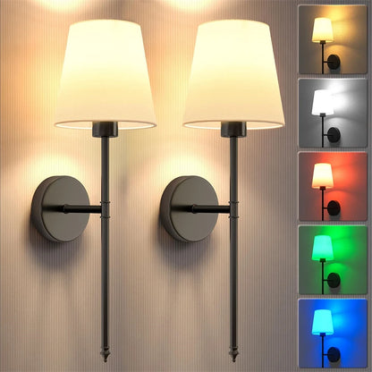 American 2 Packs Wall Lights Battery Gold Wireless Wall lamp with Remote RGB Colors Modes Rechargeable - Nix Store