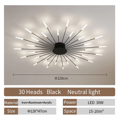 Room Light Led Ceiling Lamp Lighting Acrylic Nordic Creative Fireworks Bedroom Fixture Home Decor Kids Room - Nix Store