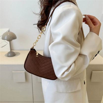 New Brand Women Retro Underarm Bag Felt Solid Color Shoulder Bag Casual Purse Bag Simple Crossbody Bag - Nix Store