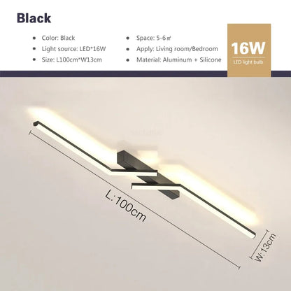 Modern LED Line Ceiling Lamp modern Master  Gold Black Ceiling Lights Illumination - Nix Store