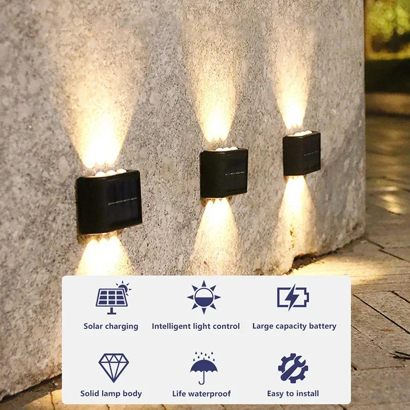 Solar Wall Lamp Outdoor Waterproof Solar Powered Light UP and - Nix Store