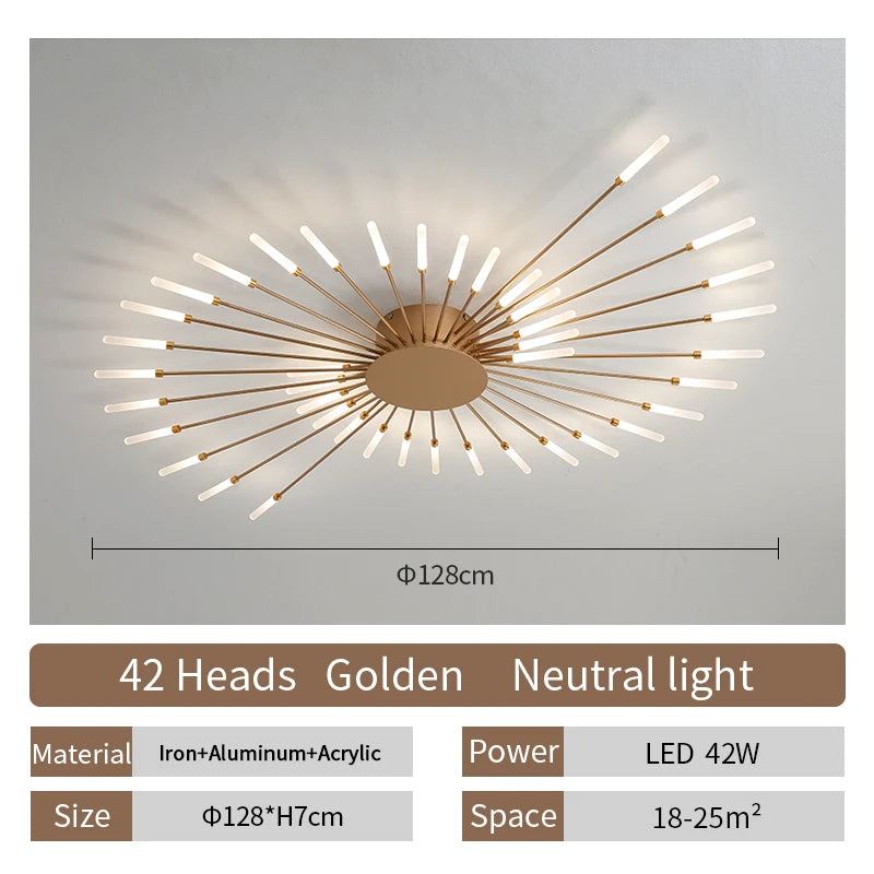 Room Light Led Ceiling Lamp Lighting Acrylic Nordic Creative Fireworks Bedroom Fixture Home Decor Kids Room - Nix Store