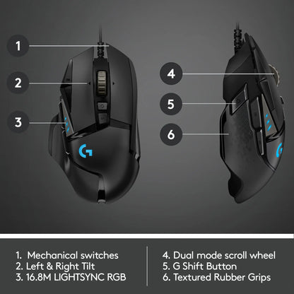 Logitech G502 HERO LIGHTSPEED Wired/Wireless Gaming Mouse Wireless 2.4GHz HERO 25600DPI RGB - Nix Store