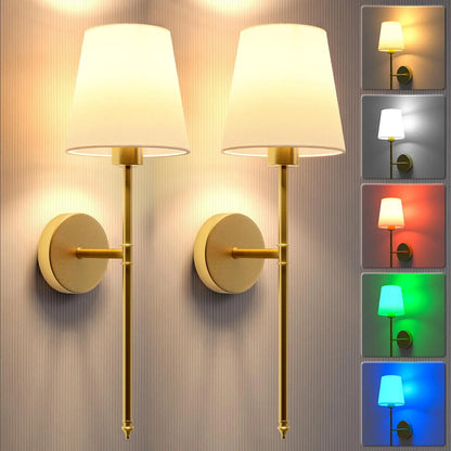 American 2 Packs Wall Lights Battery Gold Wireless Wall lamp with Remote RGB Colors Modes Rechargeable - Nix Store