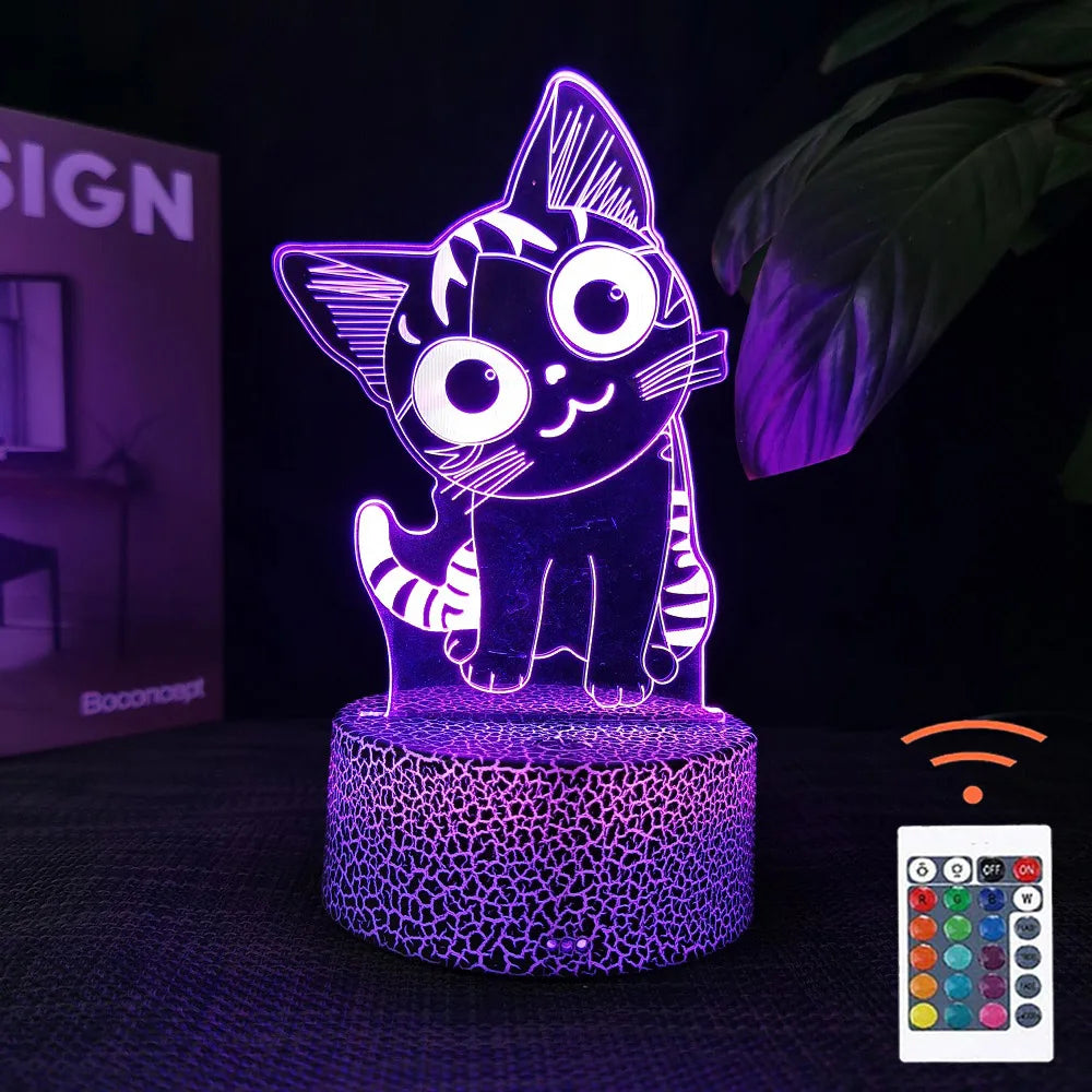 3D Illusion Night Light Table Lamp 16 Colors Auto Gradient USB Powered LED Light with Touch Switch