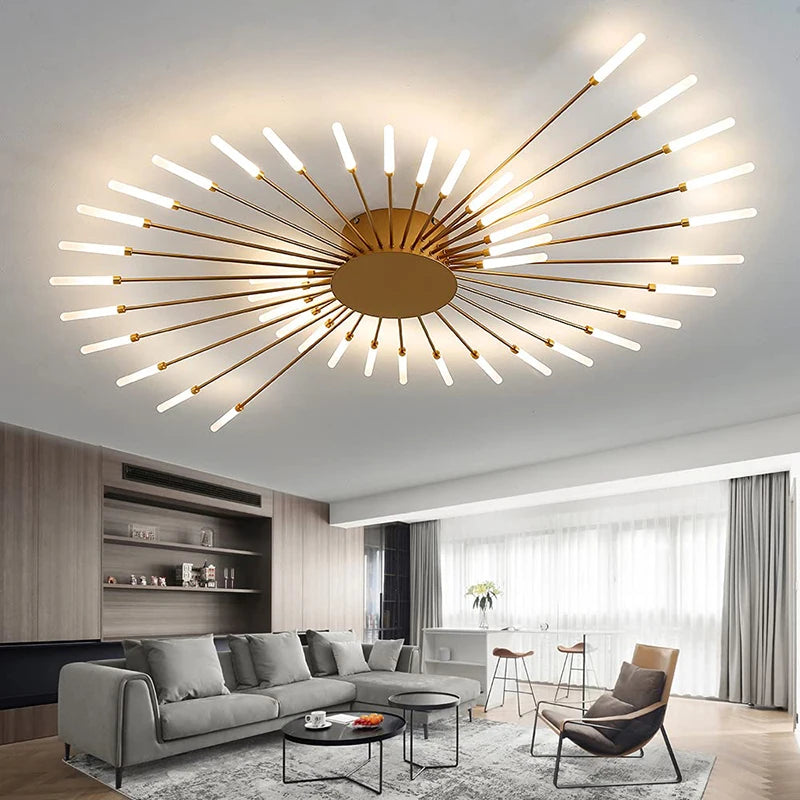 Room Light Led Ceiling Lamp Lighting Acrylic Nordic Creative Fireworks Bedroom Fixture Home Decor Kids Room - Nix Store