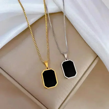 Fashion Square Necklace for Women Korean Black - Nix Store