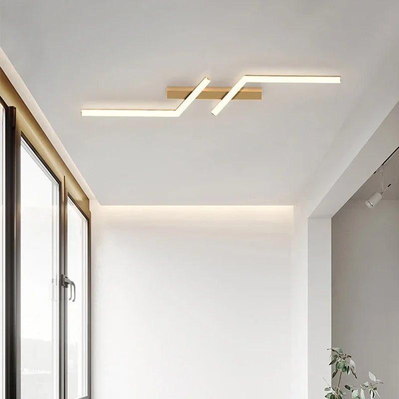 Modern LED Line Ceiling Lamp modern Master  Gold Black Ceiling Lights Illumination - Nix Store