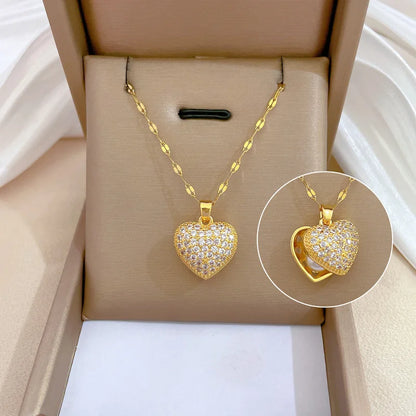 High Quality Gold Heart Shape Necklace - Nix Store