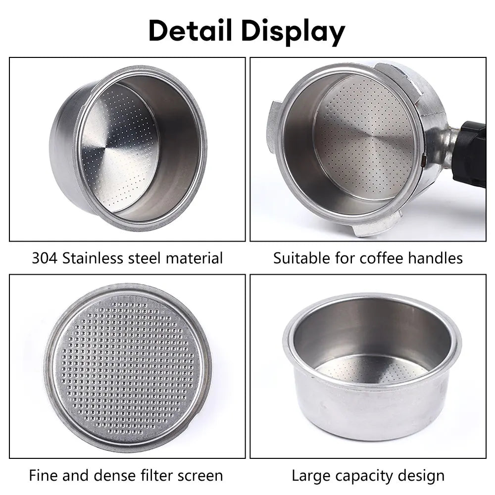 51mm Stainless Steel Coffee Filter Basket 1/2 Cup Espresso Machine Dripper Portafilter