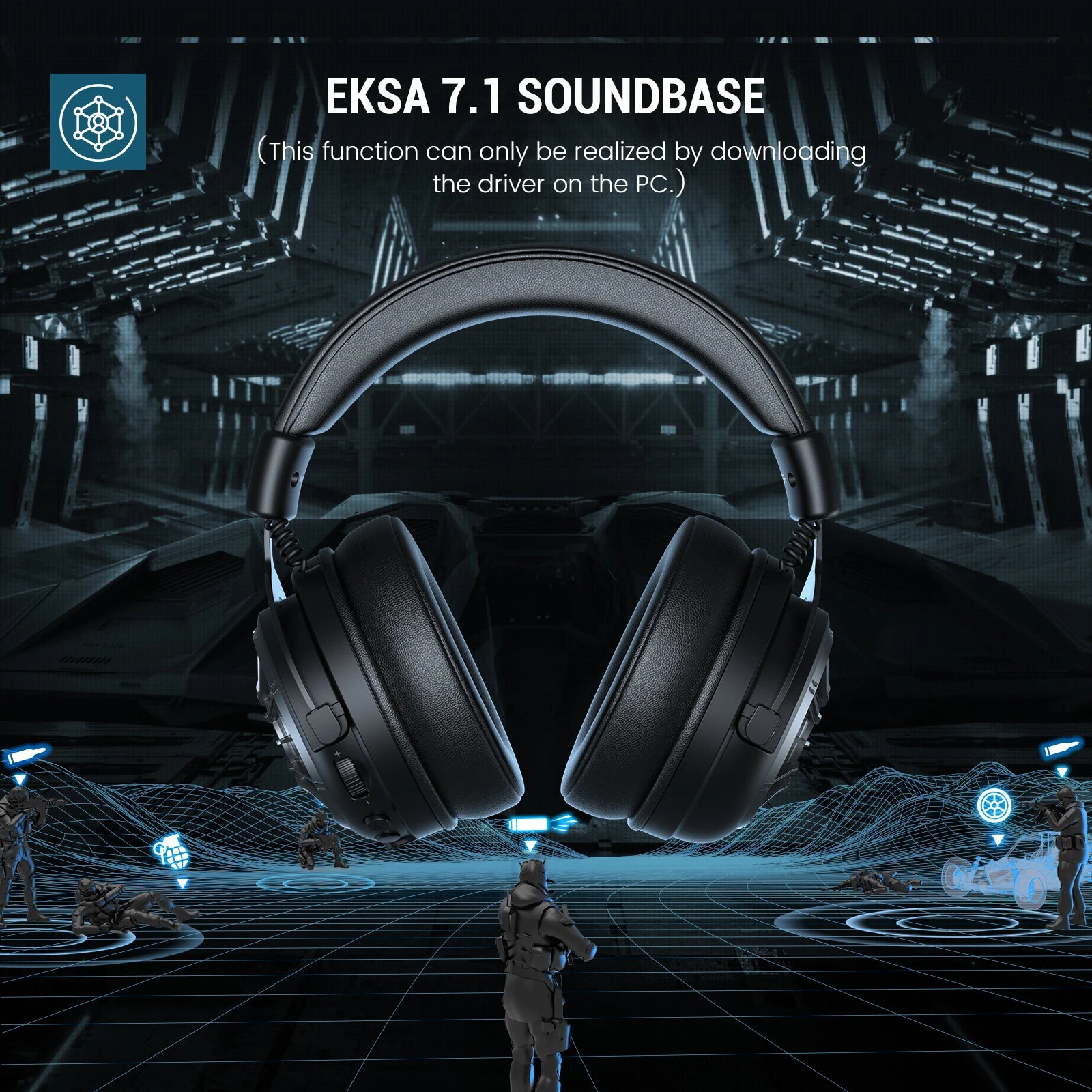 EKSA E5000 BT 2.4GHz Wireless Headphones Bluetooth 5.3 Gaming Headset Gamer with ENC Noise Cancelling Mic for PC/PS5/Xbox, 100H - Nix Store