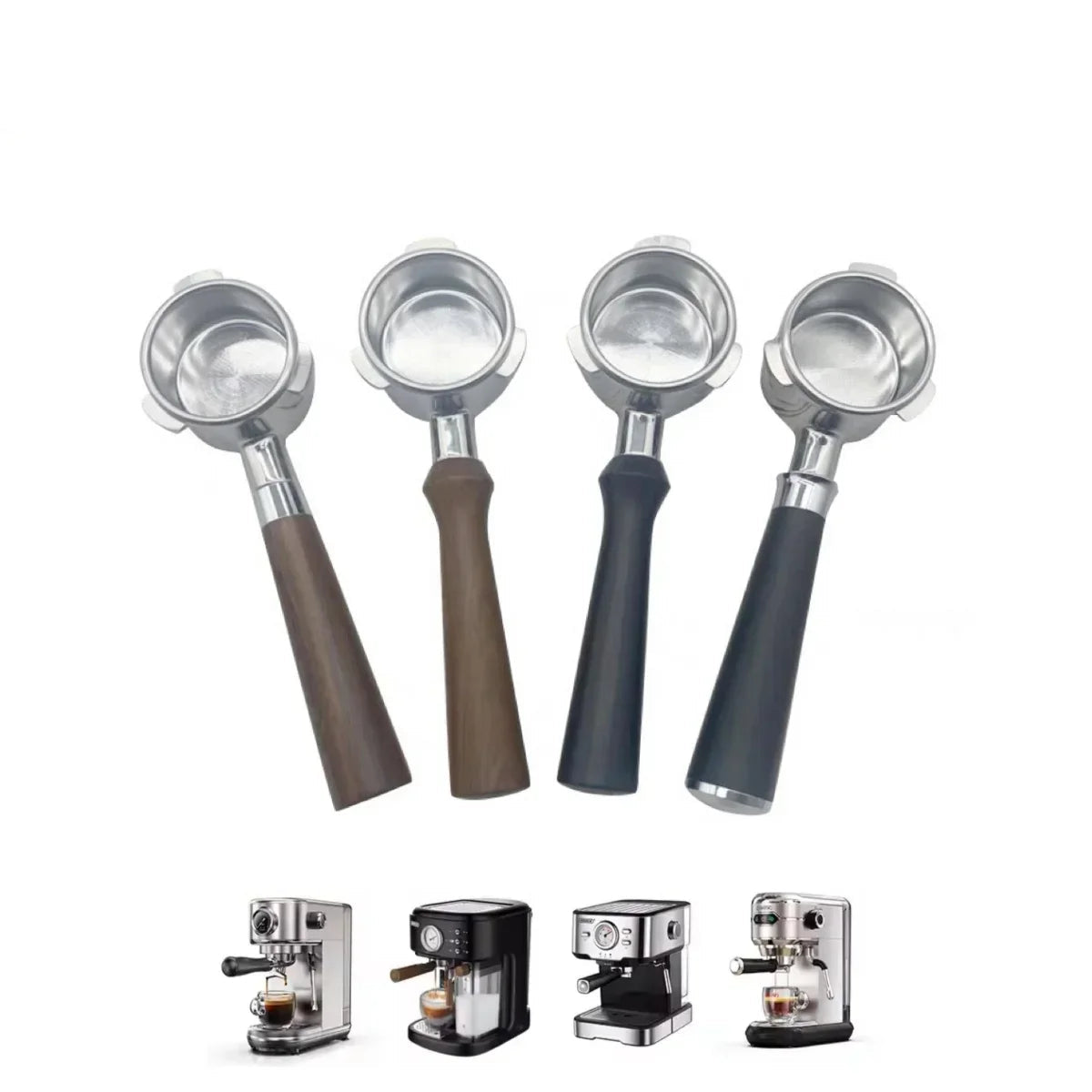 51mm Coffee Bottomless Portafilter Compatible with H10B/H11/H8A/H5 Espresso Machine 2 Cups Filter Basket Included