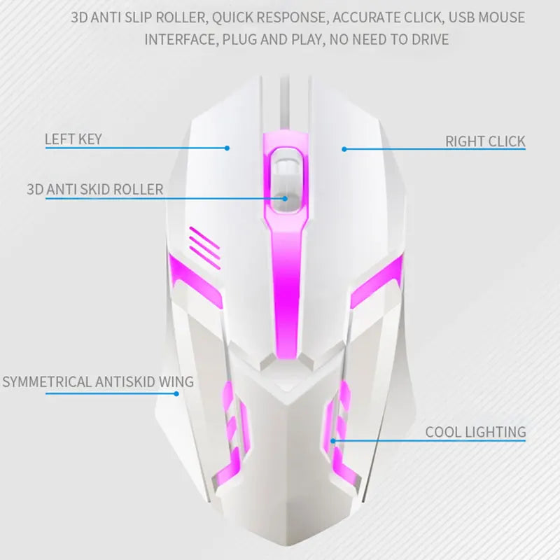 مجموعة لوحة مفاتيح وماوس للألعاب RGB سلكية، مجموعة لوحة مفاتيح وماوس للألعاب لأجهزة الكمبيوتر المحمولة والكمبيوتر المكتبي والكمبيوتر اللوحي